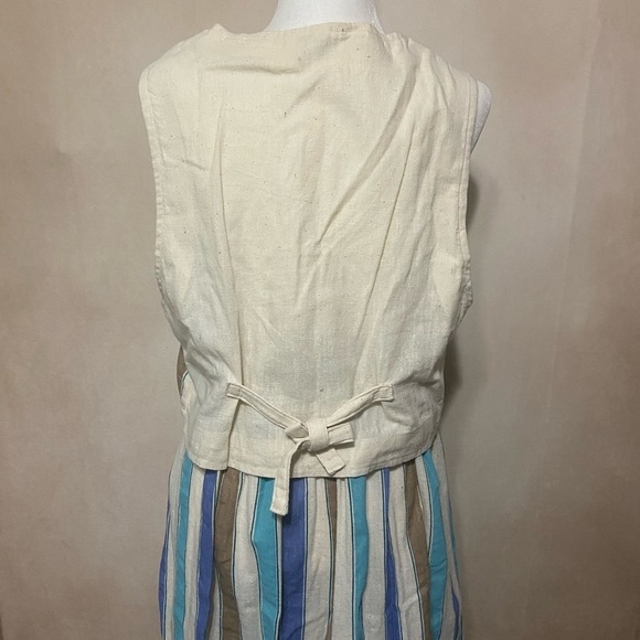 Handmade women's maxi skirt and vest set vertical stripe cottage prairie EUC - Picture 3 of 7